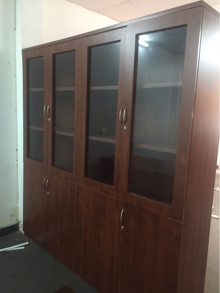  THANH LÝ TỦ HỒ SƠ GIÁM ĐỐC CÓ KÍNH, 8 CÁNH, 2m2 ĐỎ XOAN ĐÀO